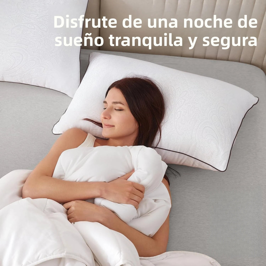 Almohada Grande y Suave, Calidad Hotelera, Almohada de Cama con Borde Reforzado de Relleno Alternativo a Plumón, Ideal para Dormir de Lado/Espalda/Boca Arriba,45*70cm.
