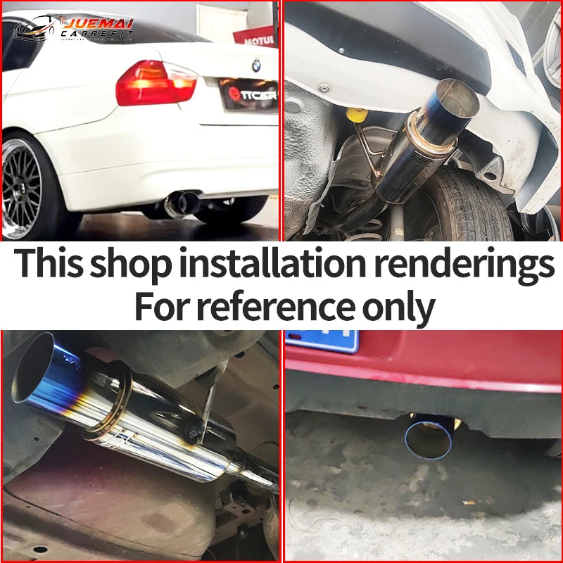 Tubo de escape de coche, piezas modificadas, silenciador HKS, tubo de escape recto, salida Universal 89MM, plata brillante, azul, acero inoxidable 51 63 76mm apto