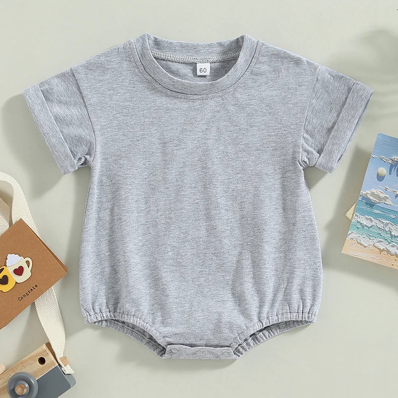 Pelele para bebé recién nacido, ropa de cuello redondo, monos sueltos informales sólidos, Pelele de algodón para niño pequeño