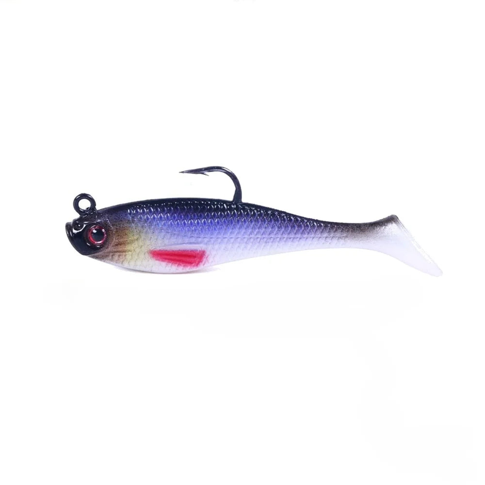 1 señuelo de pesca artificial portátil y realista con cabeza de plomo de colores, 8cm-10g, para pesca en hielo de invierno