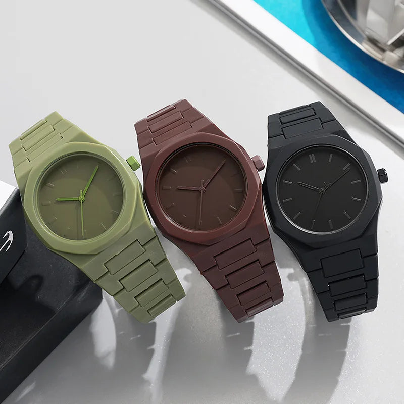 Nueva moda, Reloj con calendario de lujo para Hombre, relojes de cuarzo informales de negocios para mujer, Reloj deportivo de plástico, relojes para estudiantes, Reloj para Hombre