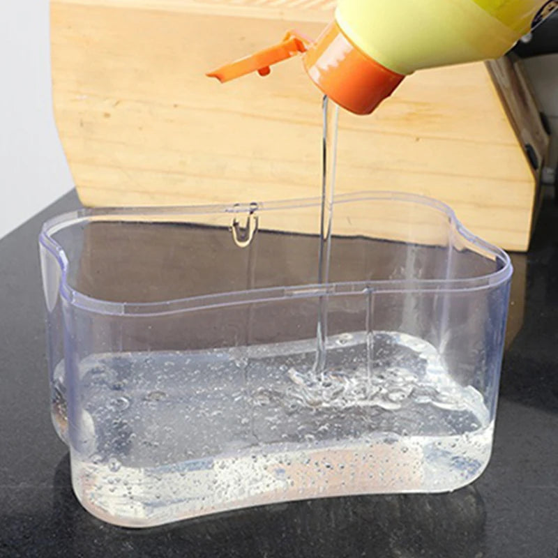 Dispensador de jabón portátil con prensa de detergente para cocina, paño limpio Pak, olla para lavar platos, herramienta de limpieza
