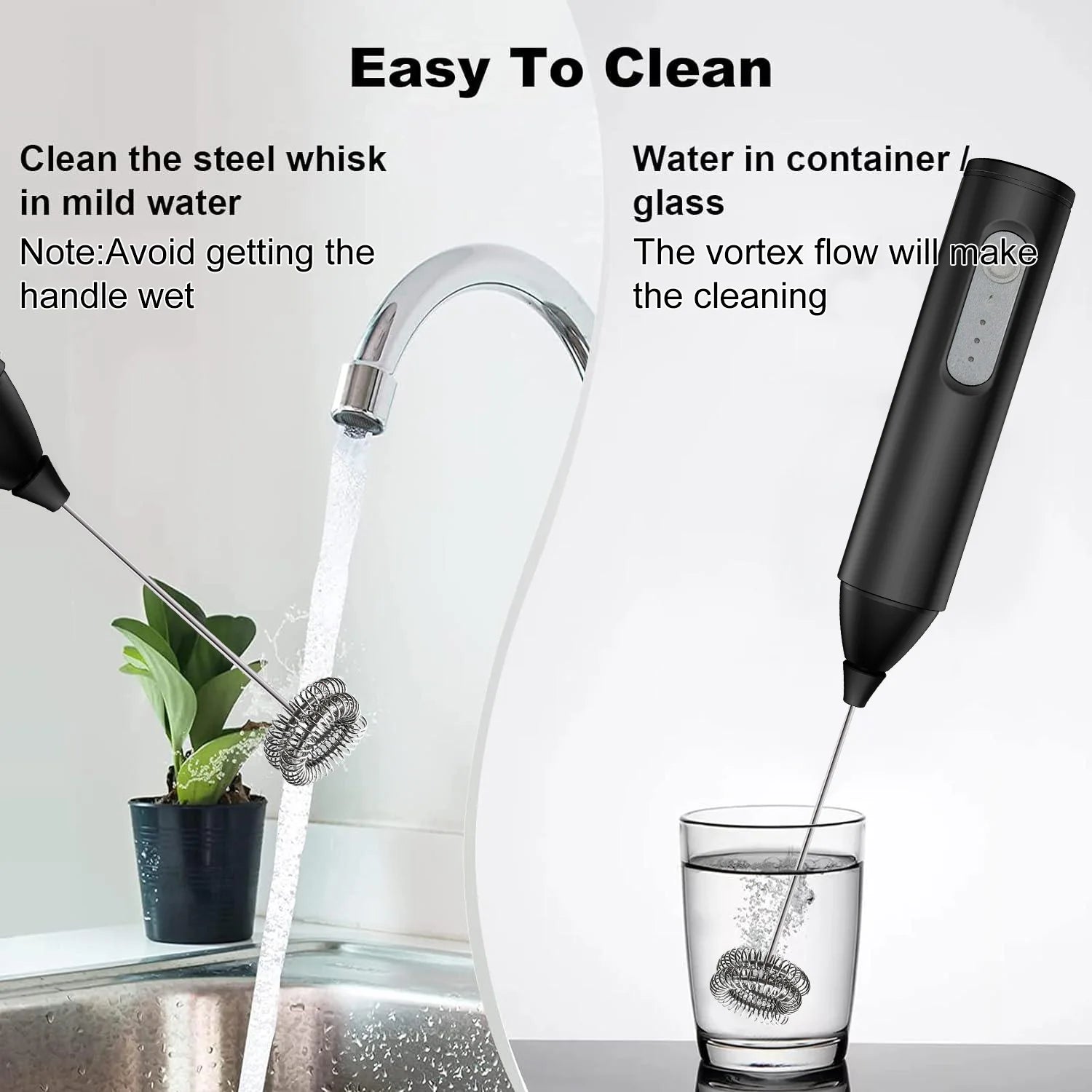 MINI Espumador de leche recargable por USB, máquina de espuma de 3 velocidades, batidor de café, mezclador con mango eléctrico, batidor de huevos