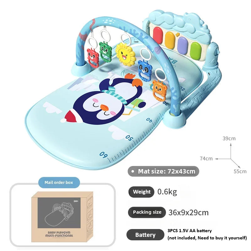 Soporte de Fitness para bebé, gimnasios y manteles de juegos de dibujos animados, estante de música, alfombra de educación temprana para bebé, estera de juego para gatear, regalos de 0 a 36 meses