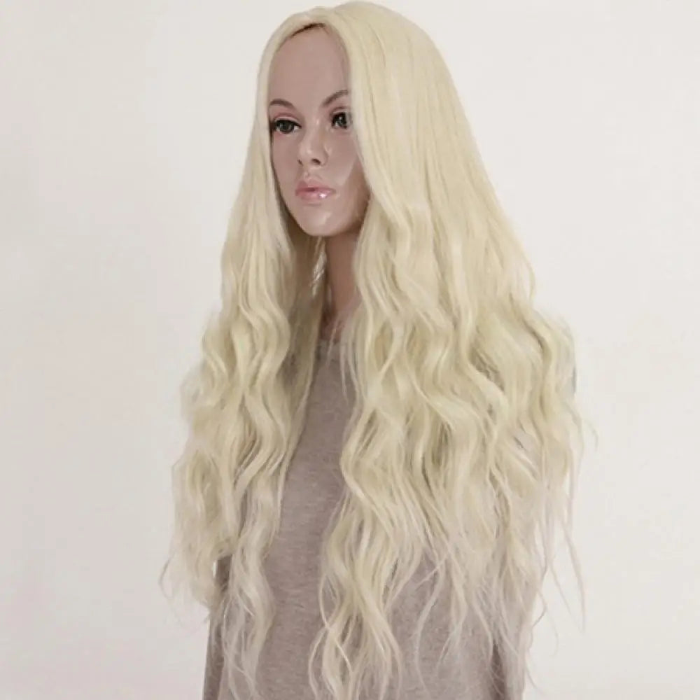 Peluca Frontal de encaje HD de 65cm para mujer, peluca completa rizada ondulada rubia larga, estilo de pelo de princesa para fiesta de Cosplay, encaje completo de miel transparente