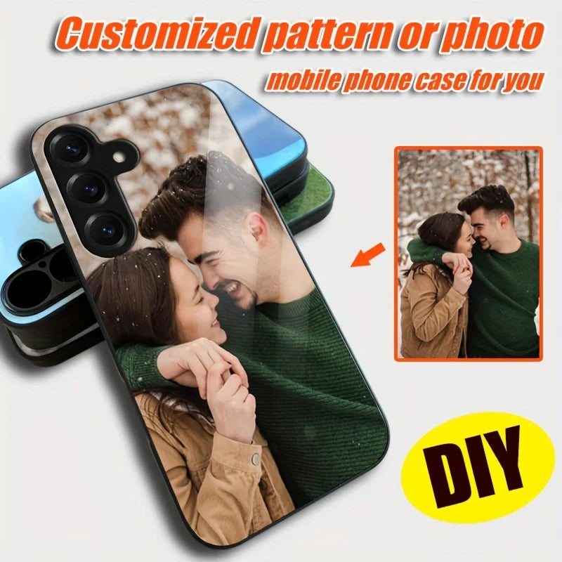Funda Personalizada para Samsung Galaxy S20 S21 S22 S23 S24 S25 S26 FE Plus Ultra Edge 5G, Funda de Lujo con Espejo de Cristal Negro