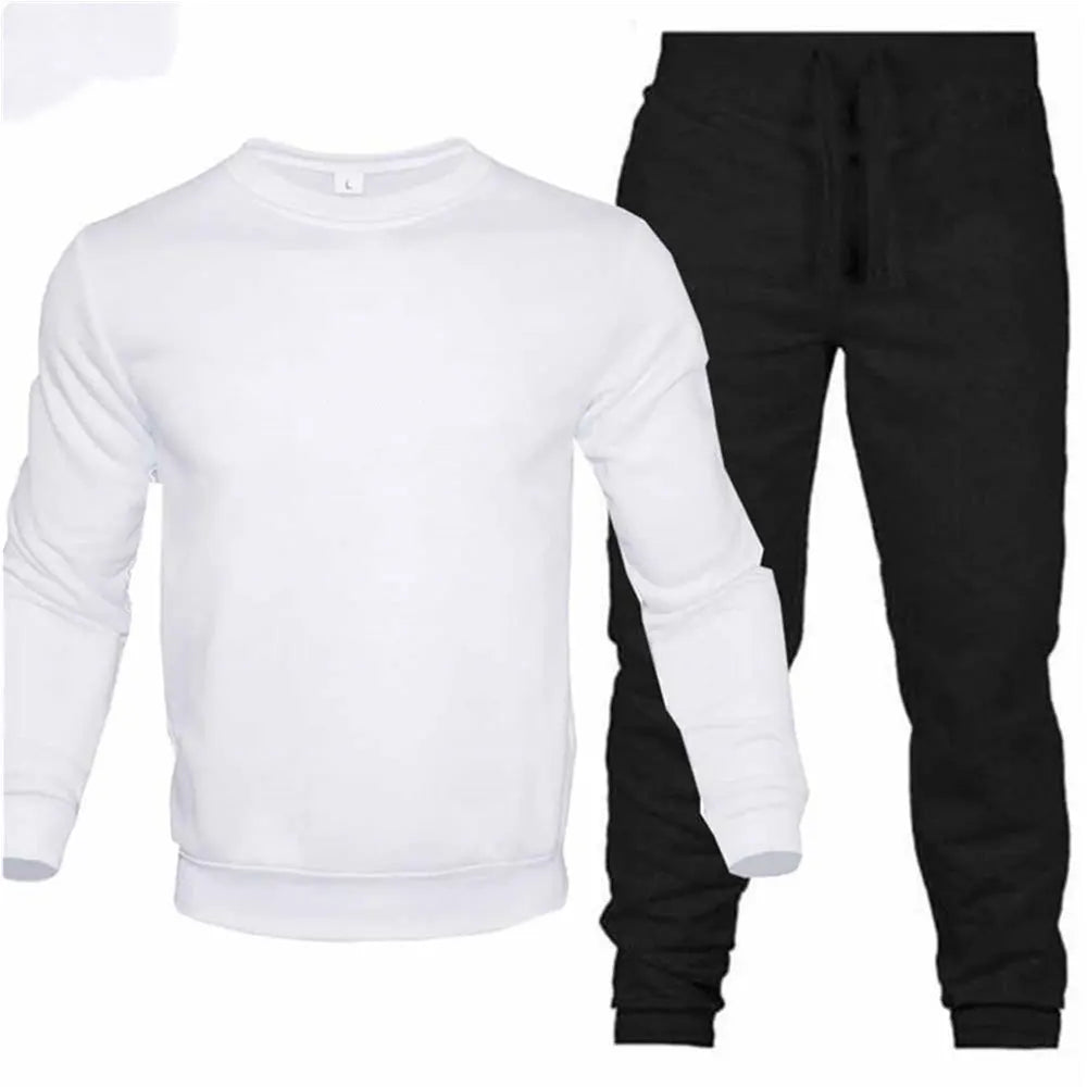 Conjunto de dos piezas para hombre, conjunto de 2 piezas con cuello redondo, chándal, Sudadera con capucha y pantalones con cordón, sudaderas deportivas para hombre, ropa deportiva para correr
