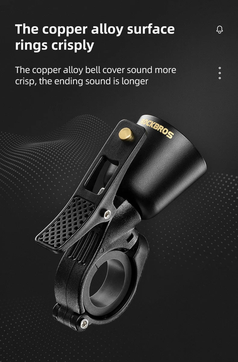 ROCKBROS timbre de cobre para bicicleta de acero inoxidable bocina de bicicleta anillo de advertencia para manillar alarma de sonido para ciclismo accesorios para bicicleta MTB