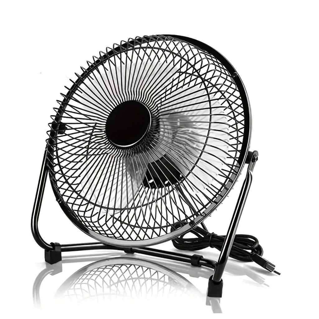 Ventilador de escritorio eléctrico USB portátil de escritorio de 4/6/8 "con 2 velocidades ajustables, 4 aspas para un fuerte flujo de aire y 360 °   Ángulo ajustable
