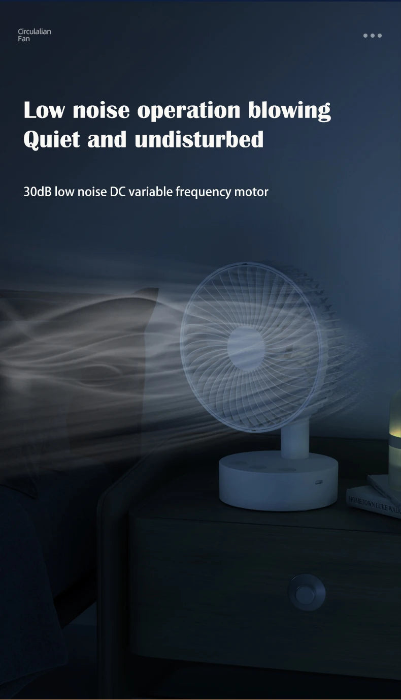 Mini ventilador oscilante, ventilador de mesa portátil a pilas con 4 niveles de velocidad, ventilador de escritorio de 6 pulgadas con temporizador