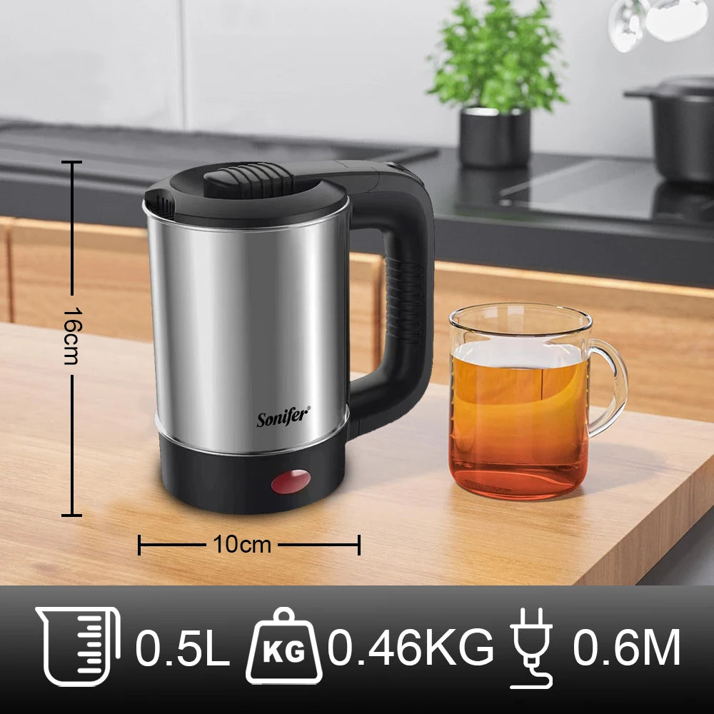 Hervidor eléctrico portátil de viaje, mini tetera/café, compacto y duradero. Perfecto para viajar