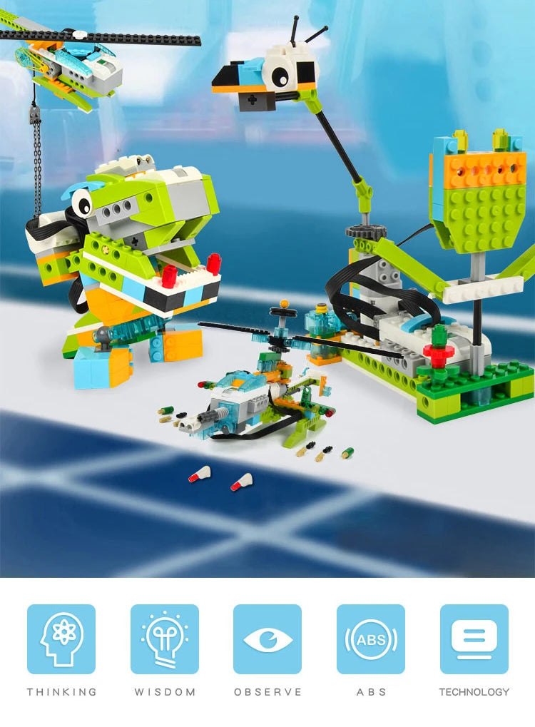 NUEVO Kit de Construcción Robótica WeDo 2.0 de 390 Piezas, Compatible con Scratch 3.0, para la Escuela, STEAM, Ladrillos Educativos, Juguetes DIY, Regalos