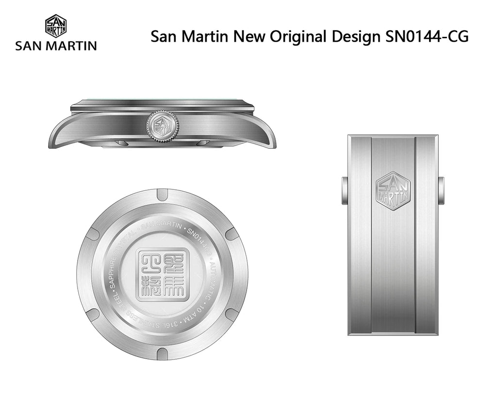 San Martin nuevo reloj Gada de 39mm estilo chino diseño Original Sunburst JianZhan Miyota 90S5 vestido de hombre mecánico automático SN0144