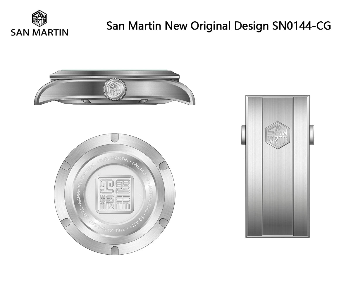 San Martin nuevo reloj Gada de 39mm estilo chino diseño Original Sunburst JianZhan Miyota 90S5 vestido de hombre mecánico automático SN0144