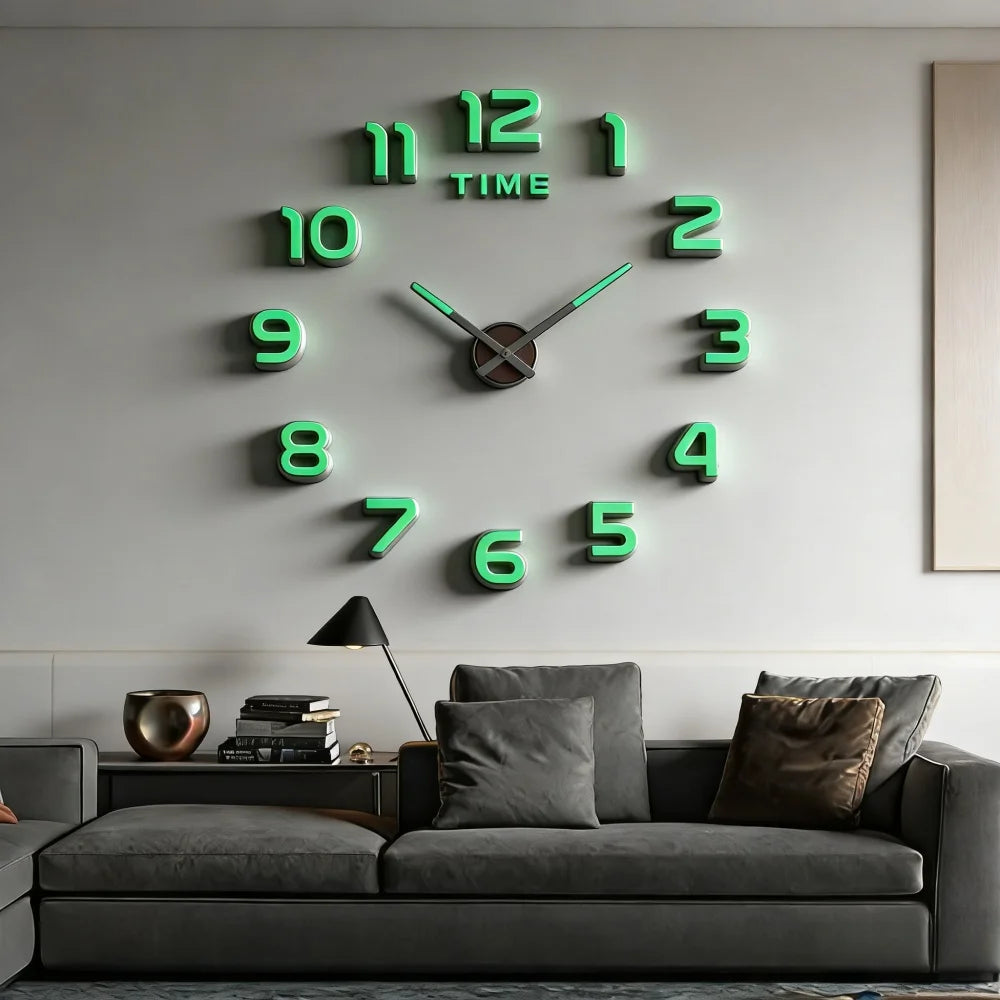 Reloj de pared con espejo acrílico de Número Romano grande 2D/3D, pegatina de moda DIY, relojes de cuarzo, reloj, decoración del hogar, pegatinas para el salón
