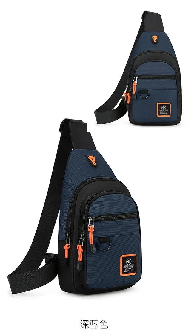 Riñoneras informales con estilo para hombre, bolso de pecho para hombre, bolso de pecho a la moda, bolso de hombro tipo bandolera de tela Oxford ligero