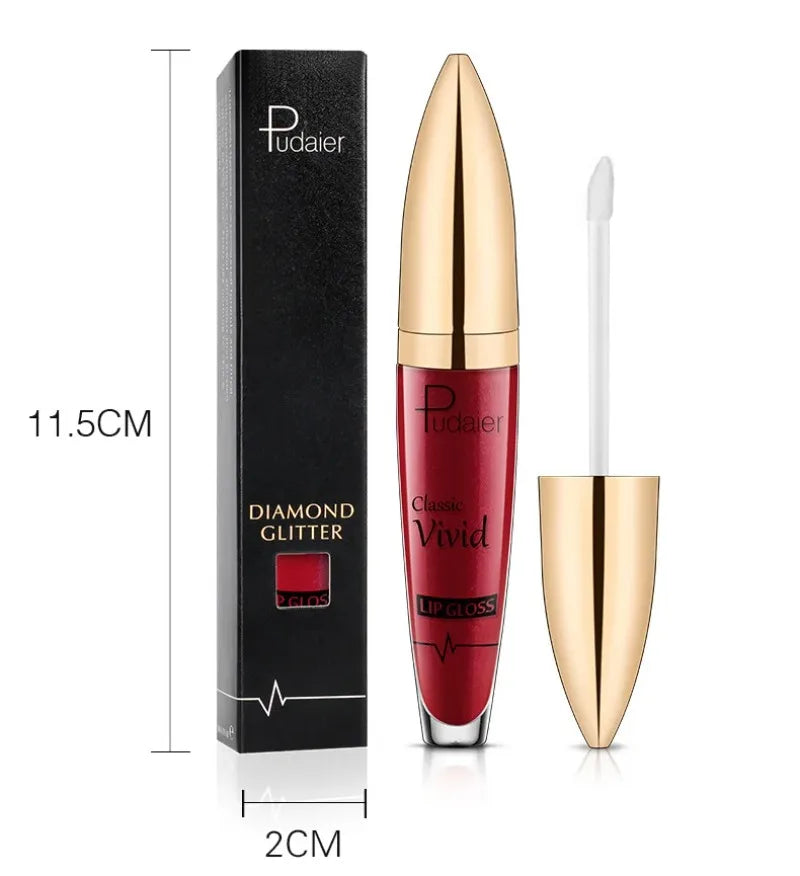 Lápices labiales líquidos con purpurina mate, brillo de labios brillante con diamantes, resistente al agua, brillo de labios de larga duración, Maquillaje de tinte de labios para mujer