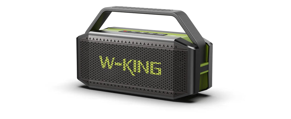 Altavoz Bluetooth W-KING D9-1 Verde, 100W Pico, 60W HD, IPX6, Portátil, Inalámbrico, Resistente al Agua, para Fiestas al Aire Libre, con 2 Subwoofers/Radiador Pasivo Extra Grande, Bajos Profundos, 40H, PowerBank, TF, AUX, E