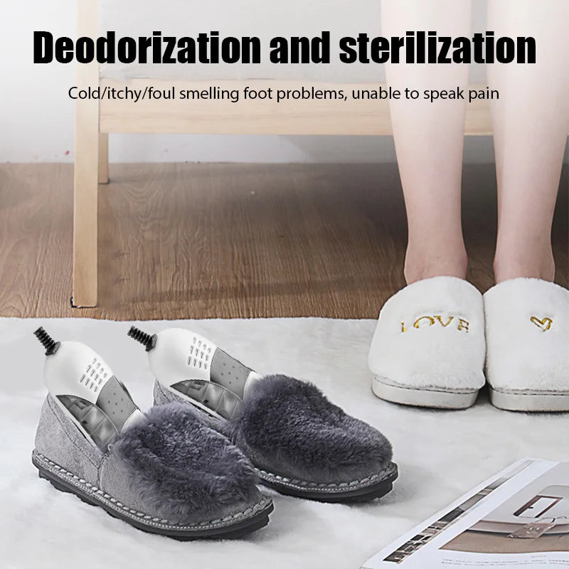 Secador de zapatos eléctrico para botas, desodorizador con Dispositivo deshumidificador de calor, calentador de pies, elimina el olor, UV, para el hogar