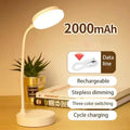 Lámpara de escritorio LED flexible con atenuador de 3 niveles, alimentada por USB, cuidado de los ojos, luz blanca cálida, perfecta para el hogar, la oficina, la lectura, el estudio