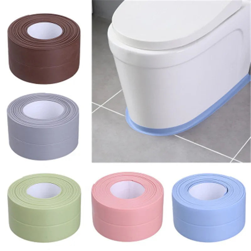 Pegatinas de pared impermeables para baño, cintas de sellado, tiras adhesivas de sellado de PVC, cinta para borde de fregadero, accesorios de baño y cocina, 1 ud.
