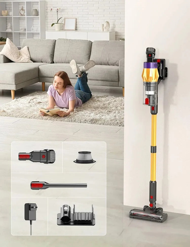 MPQU-aspiradora inalámbrica con pantalla táctil, 50kPa, 550W, batería extraíble, 3 modos de alimentación, escoba eléctrica recargable