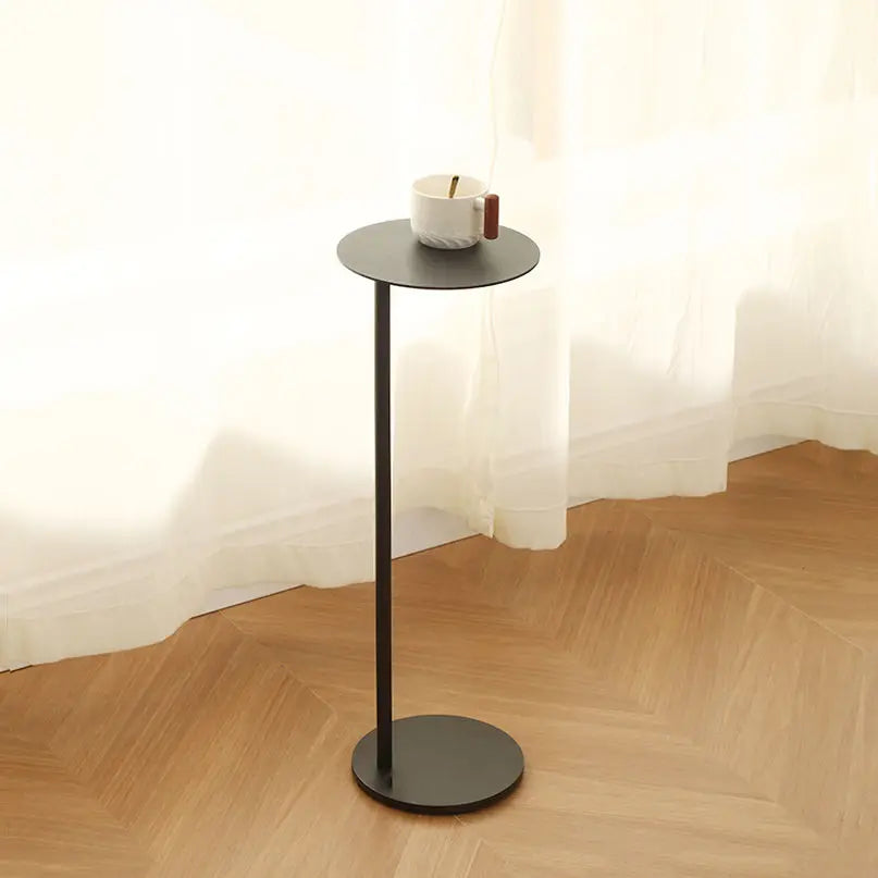 Mesa auxiliar de estilo nórdico, sofá redondo pequeño de café escandinavo, muebles compactos con acento para sala de estar, mesita de noche minimalista para apartamentos