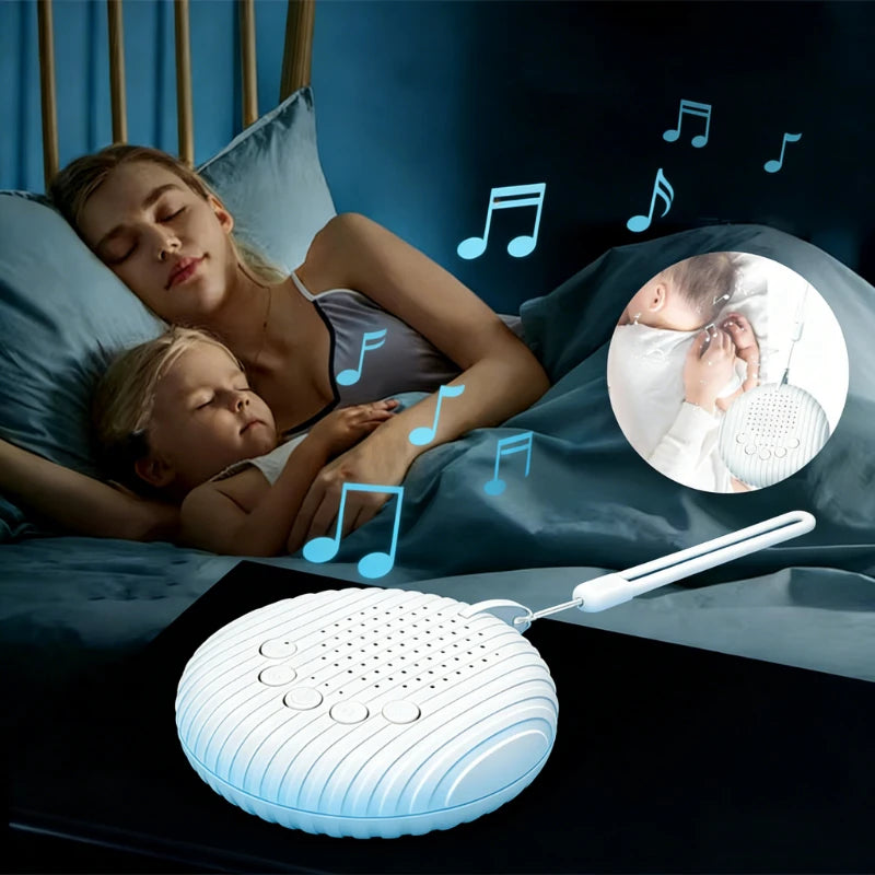 Máquina de Ruido Blanco para Bebés con 10 Sonidos Relajantes, Volumen Ajustable, Portátil, Batería Recargable Integrada