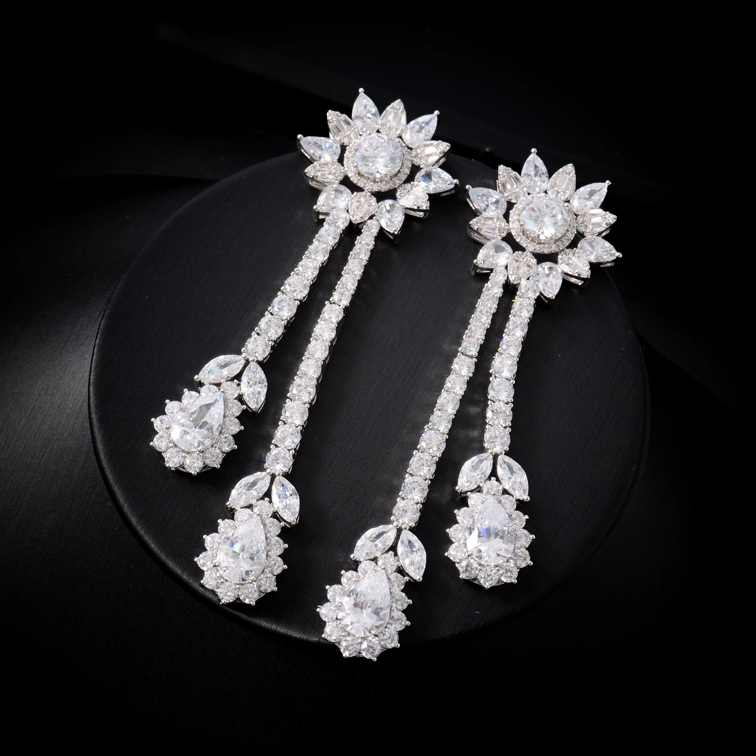 241101 Conjuntos de Collares de Lujo para Mujer con Circonita Cúbica, 4 Piezas, Joyería para Novia, Boda, Compromiso, Fiesta, Festival, Accesorio de Joyería