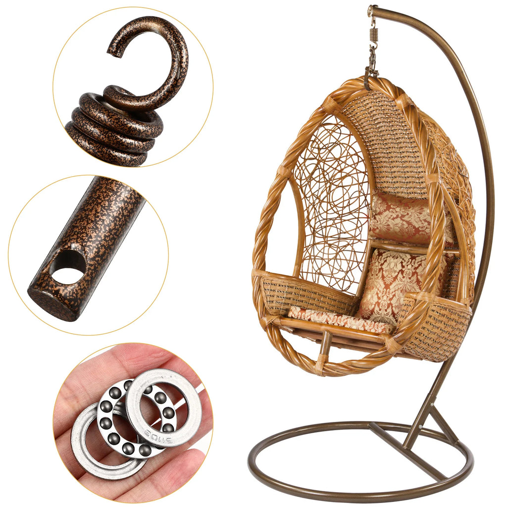 Juego de gancho de repuesto para hamaca de acero inoxidable, Kit de hebilla de resorte con perno de tornillo, piezas de ajuste de silla colgante duraderas para porche, 1 Juego