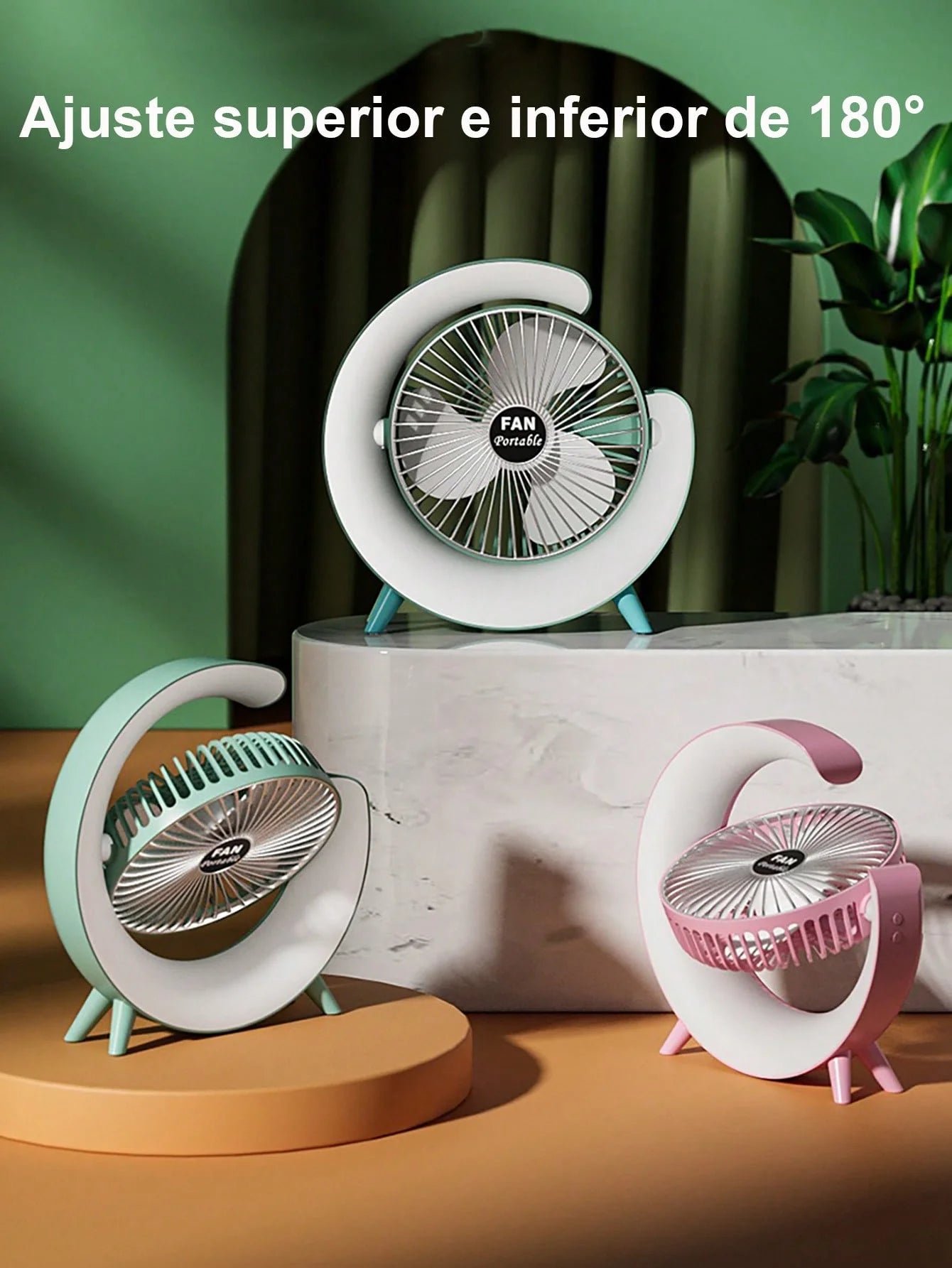 Carga USB lámpara de carreras de caballos de colores ventilador vertical mini carga portátil pequeña bobina de ventilador silenciosa lámpara de Ambiente de bajo ruido