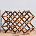 Estante de Madera Plegable para Almacenamiento de Vino, para 3-10 Botellas, Fácil de Montar, Apilable, para Organización del Hogar, Bar, Cocina o Bodega