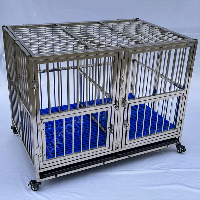 Jaula Plegable de Alambre Metálico Reforzado de Acero Inoxidable para Perros Grandes, Casetas Plegables para Mascotas, Jaulas para Perros Adultos en Oferta