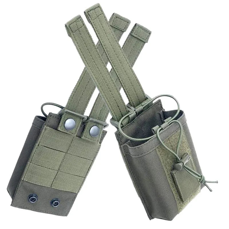 Bolsa para Talkie 1000D para caza al aire libre, bolsa táctica deportiva Molle de nailon para Radio, soporte para Walkie Talkie, bolsillo para revista Mag