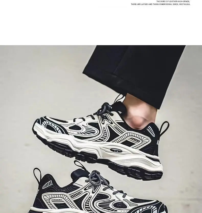 Zapatillas Deportivas Transpirables de Malla para Hombre Primavera 2025, Modernas, Combinables con Todo, Suela Gruesa, Casual...