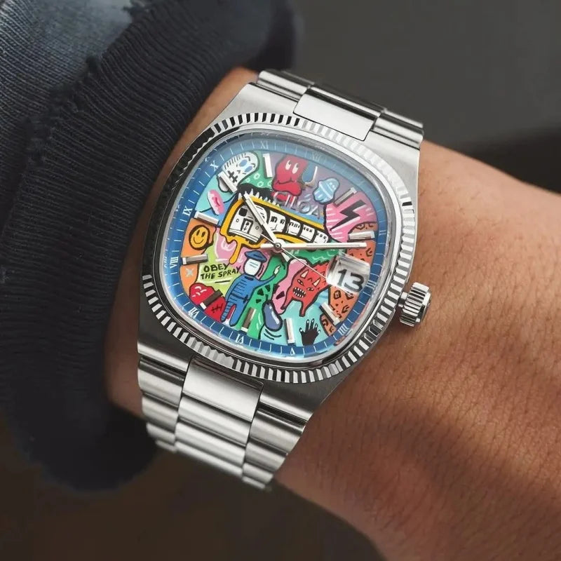 Reloj cuadrado retro para hombre, marca de lujo ligero, regalo genuino, nuevo 2026, correa de acero inoxidable, reloj de cuarzo impermeable