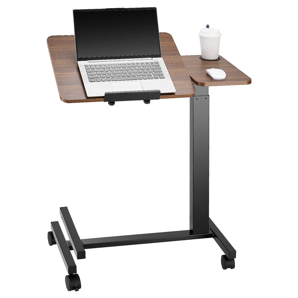 SucceBuy Mesa sobrecama Mesa auxiliar de cama móvil con ruedas giratorias Escritorio para computadora portátil ajustable en altura y ángulo para oficina, estudio y hogar