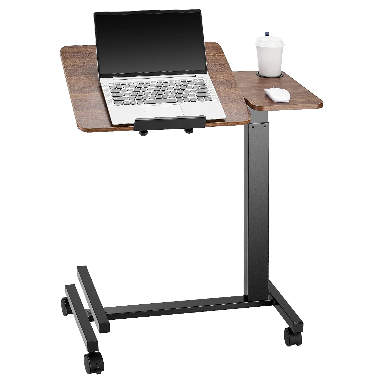 SucceBuy Mesa sobrecama Mesa auxiliar de cama móvil con ruedas giratorias Escritorio para computadora portátil ajustable en altura y ángulo para oficina, estudio y hogar