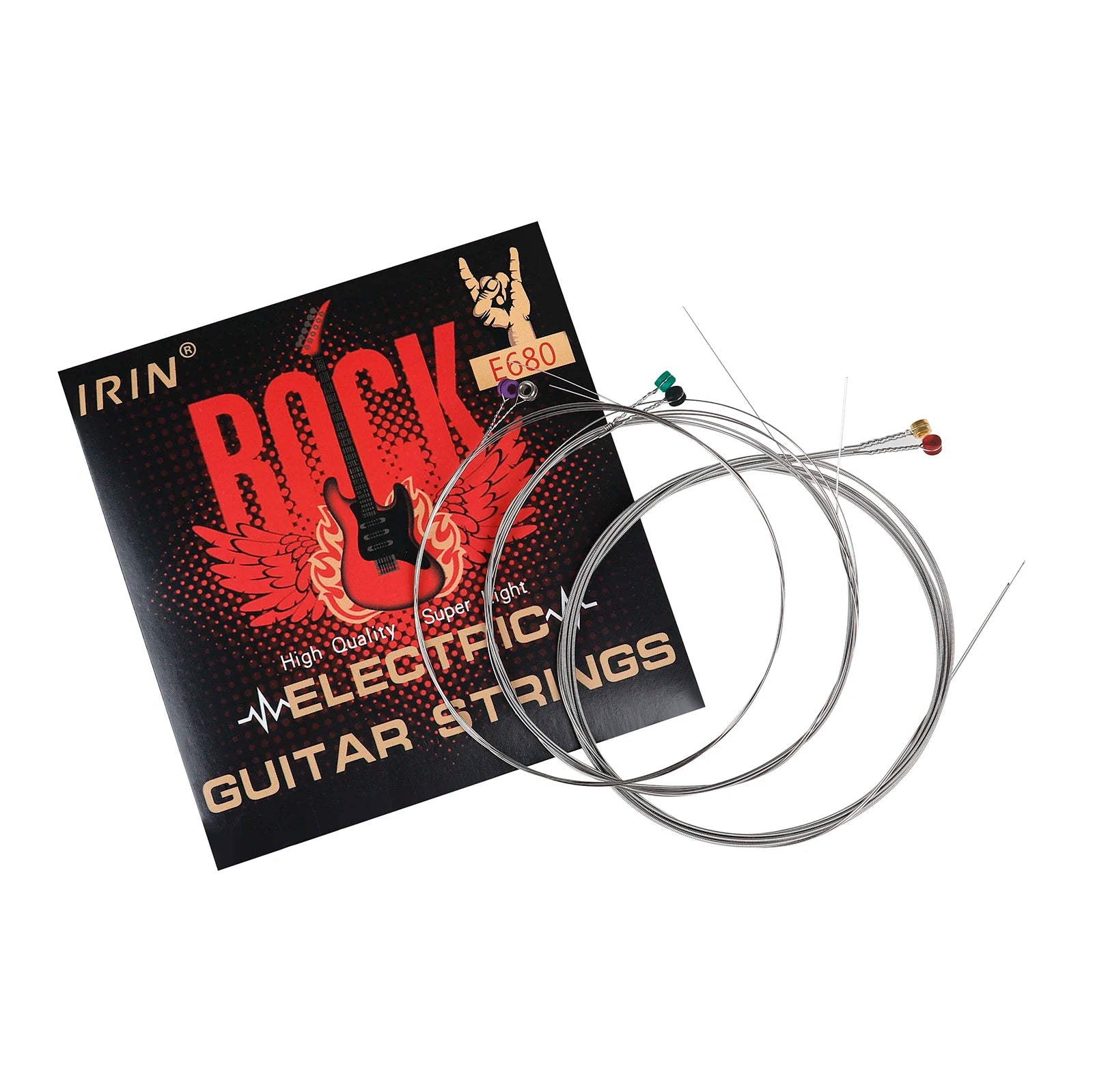 Cuerdas de guitarra eléctrica IRIN E680, 1-6 cuerdas de alambre de acero inoxidable, accesorios para instrumentos musicales de guitarra eléctrica plateada