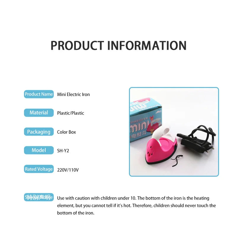 Mini hierro con enchufe europeo hecho a mano, herramienta de cuentas con fusible para manualidades, herramientas de costura de hierro creativas para planchar ropa, dispositivo de lavandería