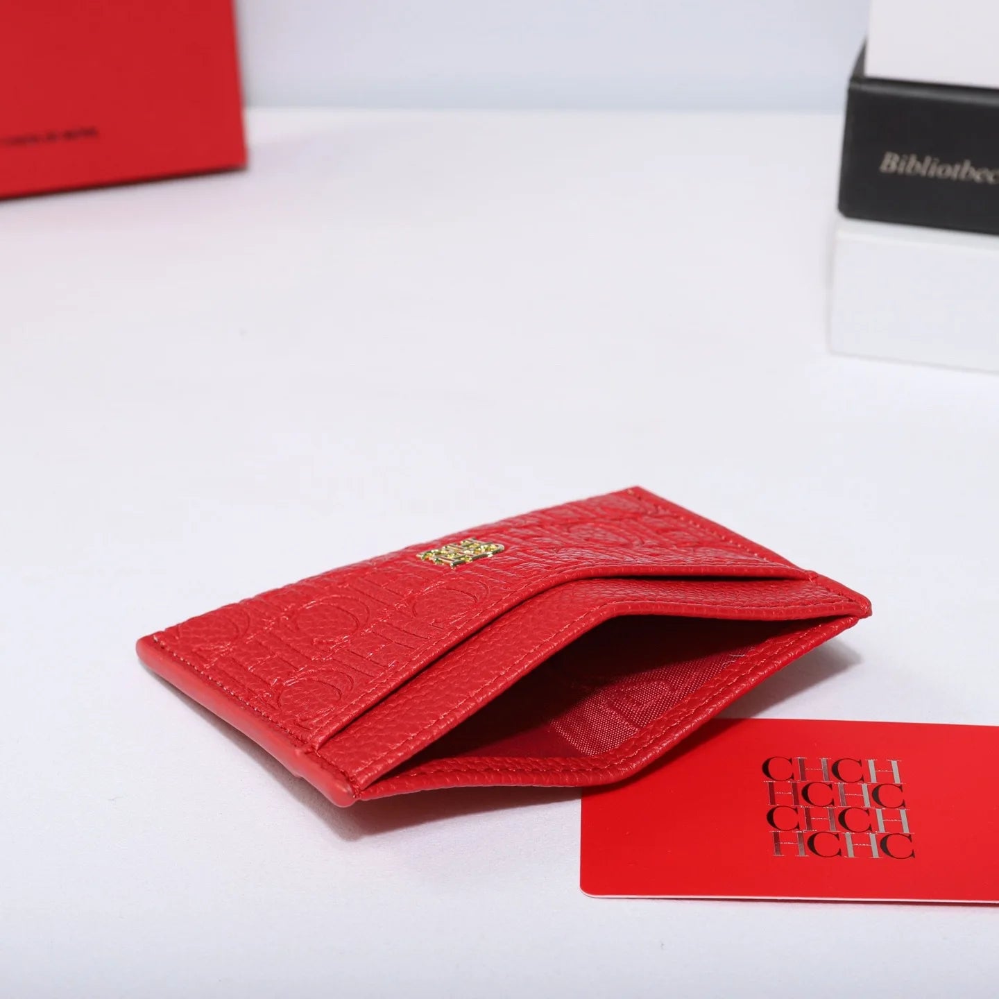 Cartera Clásica de Moda para Hombre y Mujer, Diseño de Letras con Textura Genuina, Clip para Tarjetas, Empaque Simple CH