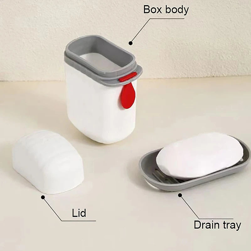 Jabonera con Tapa Hermética, Caja de Almacenamiento Impermeable para Viajes, Hogar, Baño, Jabonera para Exteriores, Organizador de Jabón