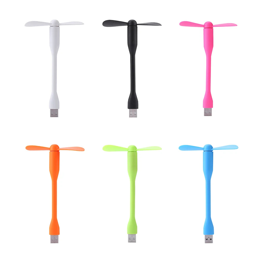 Mini ventilador USB, ventilador de refrigeración Flexible para banco de energía, portátil, PC, cargador de CA, ventilador de mano portátil, dispositivo de verano para ordenador