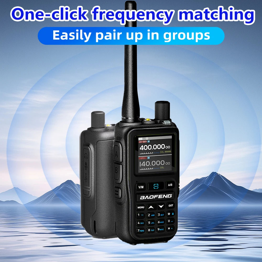 Baofeng UV 5RMINI Walkie Talkie de lectura de frecuencia inalámbrica AM de largo alcance cargador multibanda tipo C Radioaficionado 1 ud.