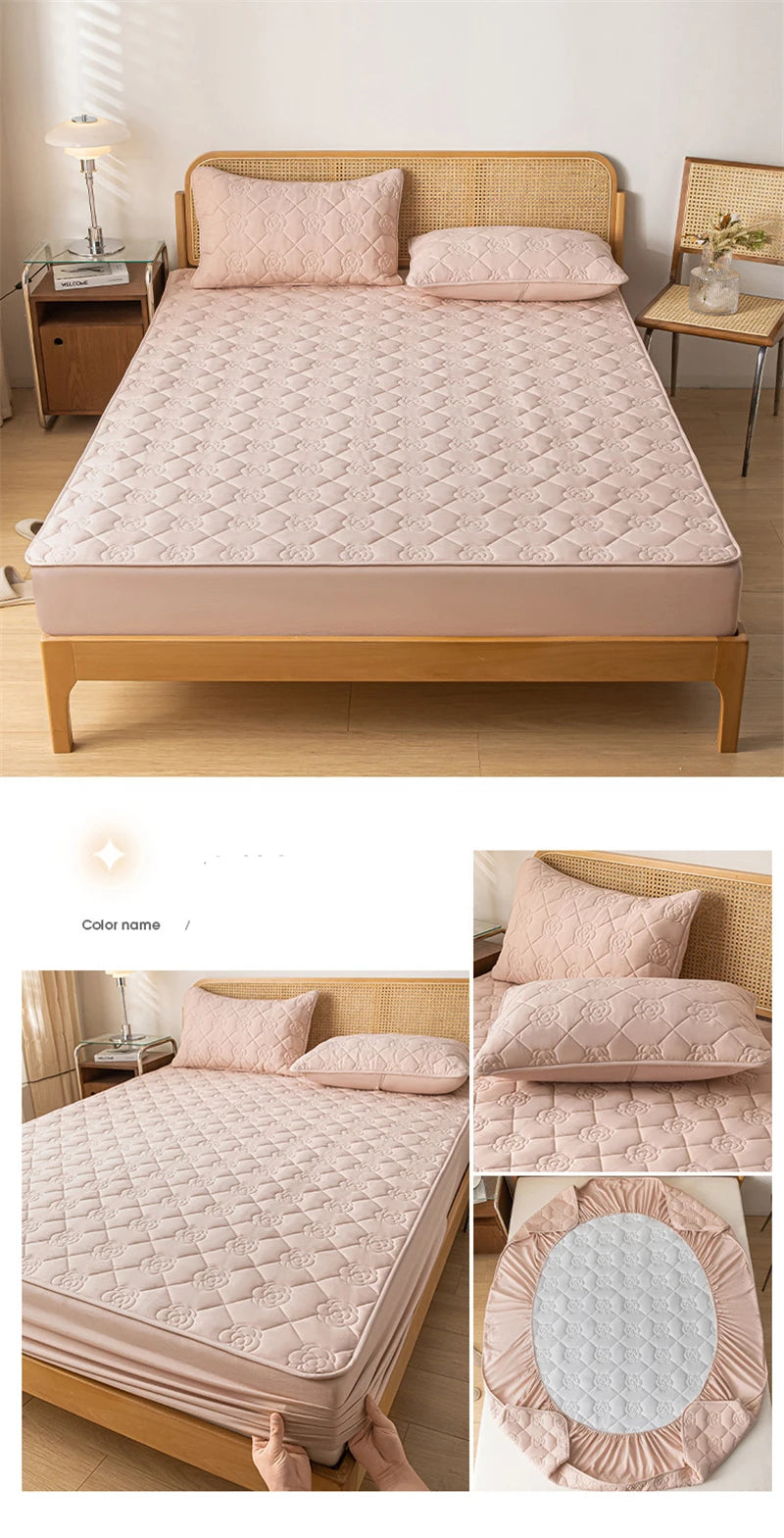 Funda protectora de colchón 100% impermeable, sábana bajera de algodón hipoalergénica, transpirable, suave, funda para almohadilla de cama de tela de aire 3D