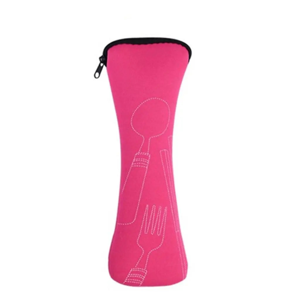 Bolsa de vajilla de embalaje de viaje, alta calidad, portátil, sin vajilla, bolsas para cubiertos, Picnic, tenedor, cuchara, estuche para vajilla