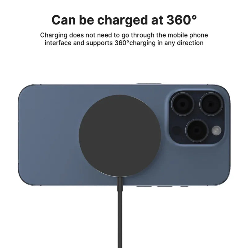 Cargador Inalámbrico Magnético Rápido con Doble Puerto USB, Mini Base de Carga para iPhone 17 16 15 14 13 12 Pro Max, Accesorio Universal para Teléfono