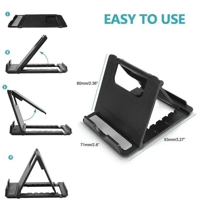 Soporte portátil de escritorio para teléfono móvil, Mini soporte de escritorio Universal, soporte ajustable para todos los teléfonos inteligentes, pantalla de tableta