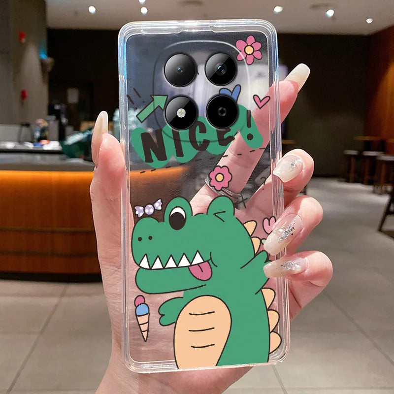 Funda para Teléfono Xiaomi Redmi Note 15 Pro 4G, Carcasa Protectora con Diseño de Lazo de Mariposa, Transparente, de Silicona TPU Suave