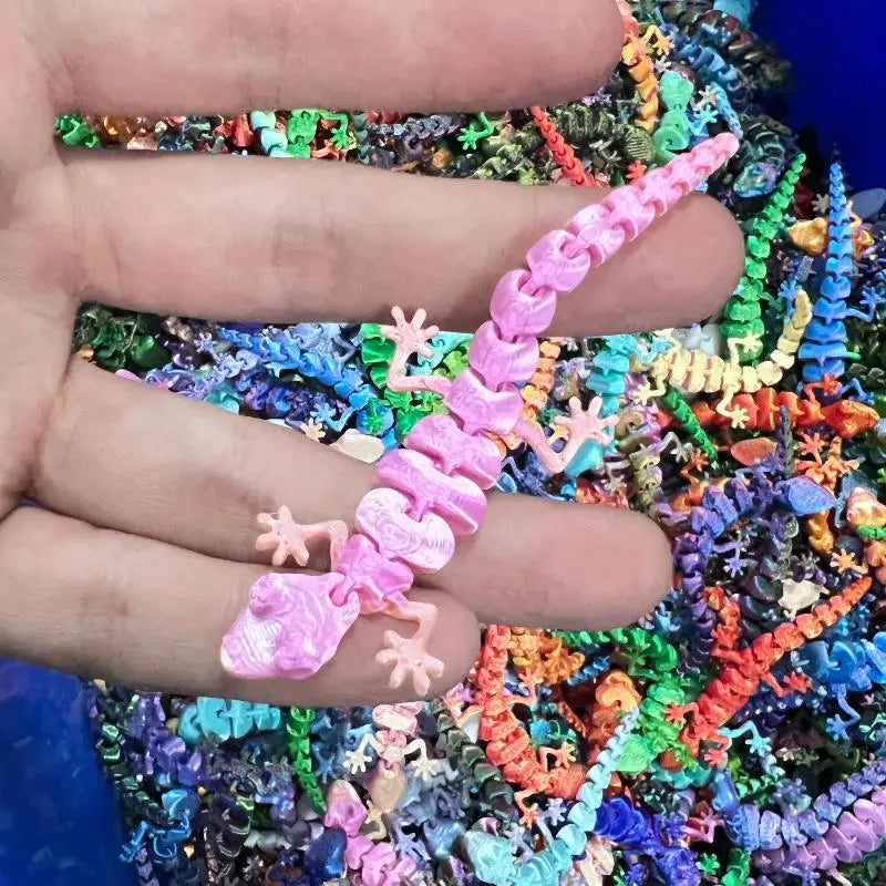 10/20 Piezas de Figuras de Lagartos Mini Impresas en 3D con Articulaciones Móviles, Decoración Creativa para el Hogar, Juguetes de Animales, Regalo de Navidad para Niños